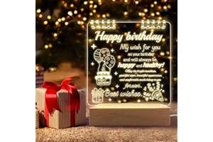 JIMEI Birthday Gifts Decorations LED Lamp Night Light Women Happy Birthday Sign Lights Table Desk Party Decor 1 Year Old Girl Boy Dog 50th 21st Mom Best Friend Indoor Outdoor Aesthetic