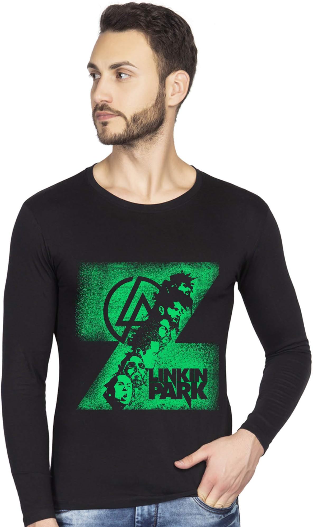 bluehaaat Linkin Park Rock Band Graphics Printed Cotton Tshirt for Men