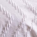 Loussiesd Tufted Chenille Duvet Cover Set Double Size White Geometric view 4