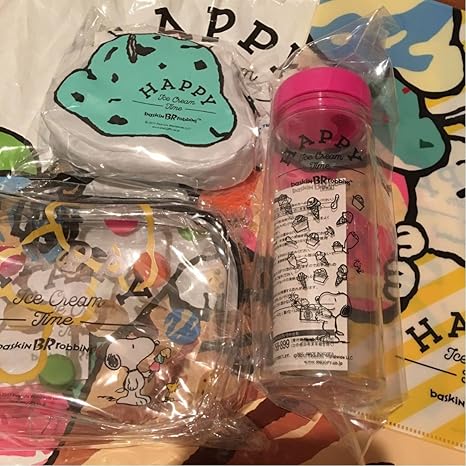 Amazon Co Jp サーティワン 福袋 18 クリアボトル 水筒 スヌーピー クリアポーチ 小物ケース クリアファイル A B ホビー