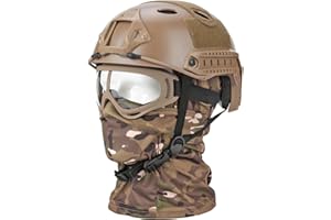 SANYETS Airsoft Helmet,Black Tactical Helmet with Airsoft Accessories,Tactical Airsoft Gear