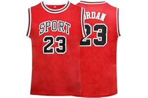 KBWVERWP Kids Basketball Jersey Shirt for Boys : #23 Hip-Hop 90s Retro Classic Embroidered Youth Basketball Sports Jersey Breathable.