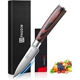PAUDIN Paring Knife 3.5 Inch, Ultra Sharp Small Kitchen Knife | High Carbon 5Cr15Mov Stainless Steel Forged Fruit Knife, Ergonomic Pakkawood Handle with Elegant Box