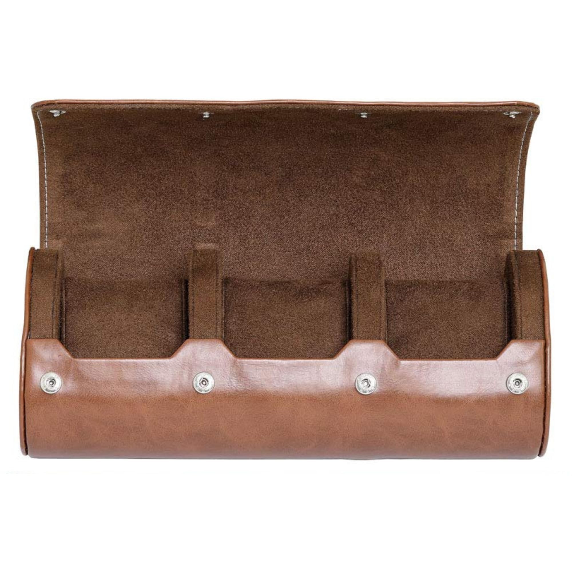 ROTHWELL Watch Roll Travel Case for 3 Watches | Tough Portable Protection, Fits All Wrist & Smart Watches Up to 50mm (Tan/Brown)
