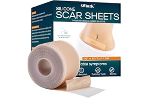 SWturk Silicone Scar Sheets,Silicone Scar Tape for Removal Treatment,Medical Grade Scar Tape for Surgical Scars,C-Section,Tummy Tuck,Scar Removal Away(1.6" x 60" Roll - 1.5M) Keloid Bump Removal