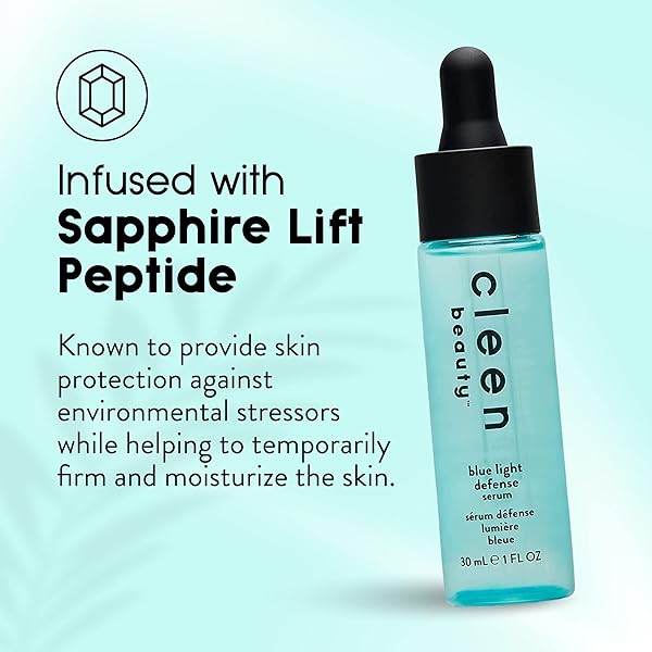CLEEN BEAUTY BLUE LIGHT DEFENSE SERUM | FACIAL SERUM WITH BLUE LIGHT PROTECTION COMPLEX | FACE SERUM FOR WOMEN | SERUM FOR FACE – PARABEN FREE | SKINCARE PRODUCTS FOR FACE | HYDRATING SERUM | 1 FL OZ