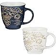 Christian Art Gifts Ceramic Coffee/Tea Mug Set for Women | A Beautiful Morning Ecclesiastes/Lamentations Bible Verse Mug Set | Boxed Set/2 Coffee Cups