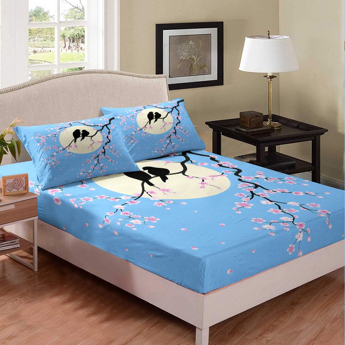 Erosebridal Japanese Cherry Blossom Bedding Set Couple