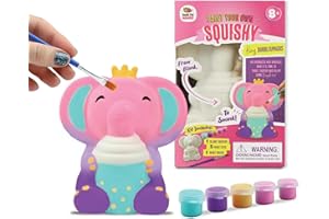DOODLE HOG Elephant Squishy Painting Kit - Squishy Toys for Kids, Squishies for Kids - Slow Rise Squishy Animals - Ideal Arts and Crafts, Gifts for 8-12, Girls & Boys, Easter Basket Stuffers