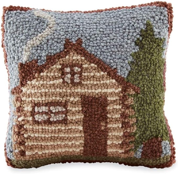 Mud Pie Cabin Hook Wool Pillow Home & Kitchen