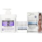 Advanced Clinicals Hyaluronic Acid Face Moisturizer Gel Cream + Hyaluronic Acid Body Cream 2pc Hydrating Skincare Set For Women & Men To Reduce Appearance Of Dry Skin, Wrinkles, & Fine Lines, 2pc Set