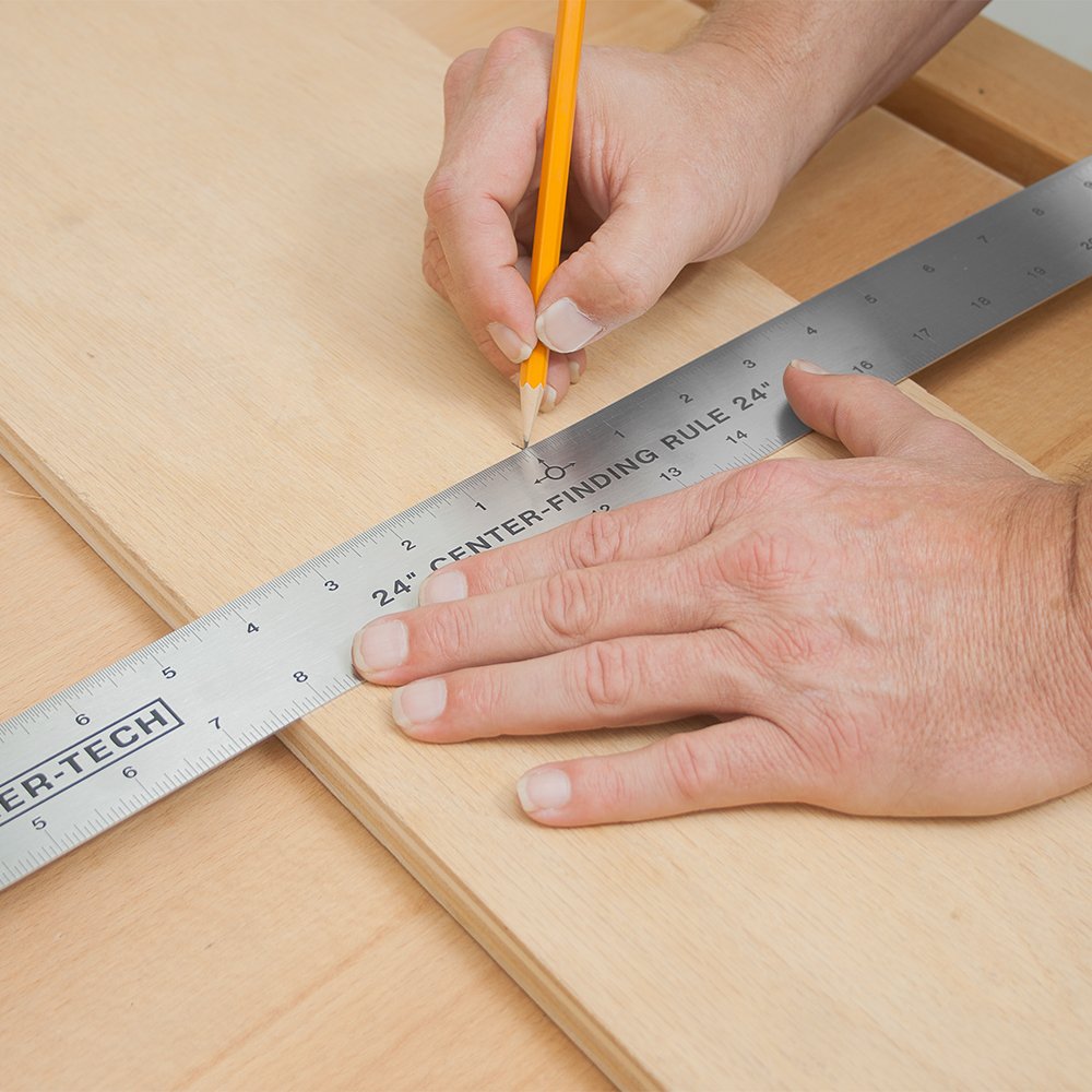 24" STAINLESS STEEL CENTER FINDER RULER By Peachtree Woodworking