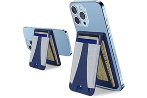 HIWE Designed for MagSafe Wallet, Eiffel-Tower Magnetic Card Wallet Holder for Apple Magsafe, Adjustable Leather Magsafe Wallet Stand for Back of iPhone 15/15 Pro/14/13/12 Series, Fit 8 Cards (Navy Blue)
