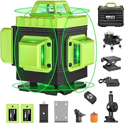 IMAYCC Laser Level Green Self Leveling 16 Lines 360° 4D Pulse Remote