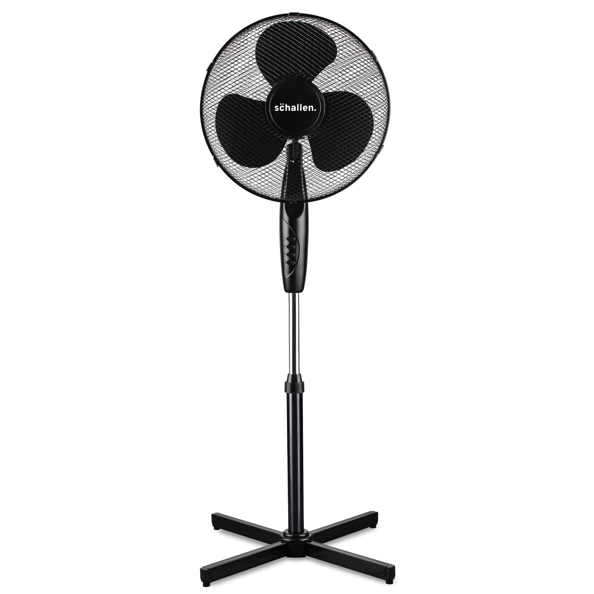 Schallen 16" Electric Oscillating Floor Standing Tall Pedestal Air Cooling Fan (Black)
