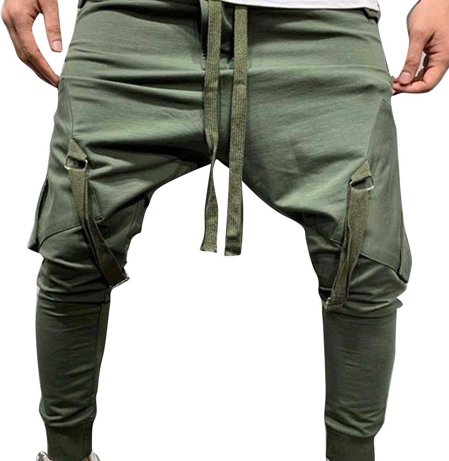 Annstar Men Jogger Trousers Casual Layered Long Pants Drawstring Hip Hop Joggers Slim Fit Sweatpants
