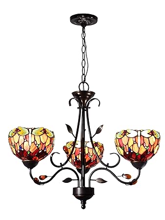 Dale Tiffany Th14116 Dragonfly 3 Light Tiffany Pendant Antique