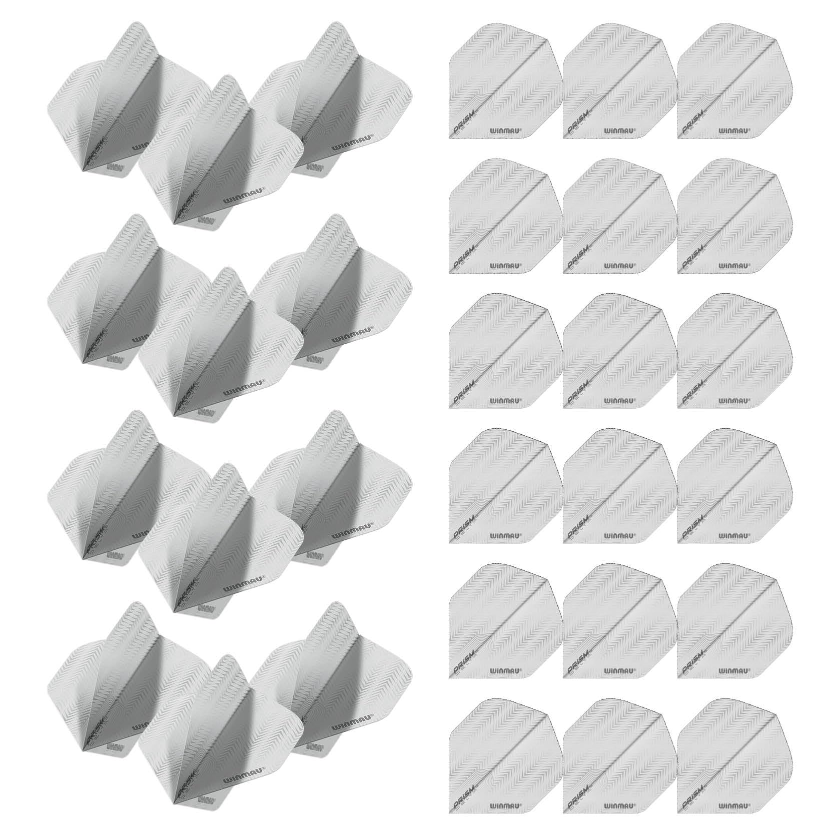 WINMAU Prism Delta Design Extra Thick Dart Flights - 10 sets per pack (30 dart flights in total) (White Zig Zag Standard)