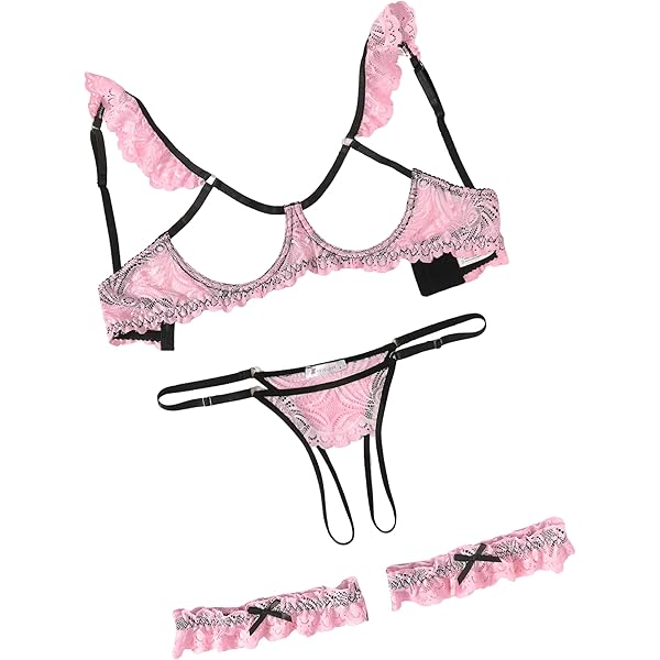 Amazon.com: Sexy Floral Lace Garter Belt with Stockings Set Low Waist  Hosiery Thong Open Design Underwear 3 Pieces Women Lingerie Set (Black) :  Clothing, Shoes & Jewelry