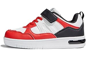 LUCKY STEP Kid's Sneakers School Running Loafers Low Top Walking Tennis Casual Shoes Strap Athletic Fashion Sneakers for Children/Boys/Girls