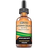 Vitamin D3 + K2 (MK-7) Liquid Drops with MCT Oil, Peppermint Flavor, Helps Support Strong Bones and Healthy Heart, 1 fl. oz.