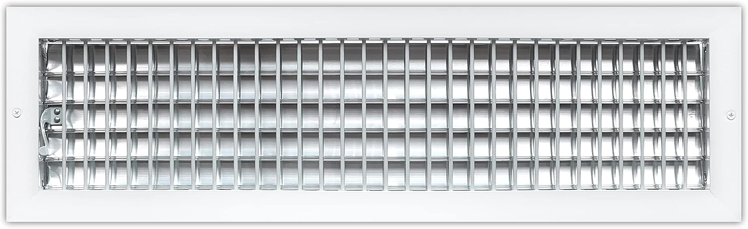 Registers, Grilles & Vents - Air 360 Air Vent Covers Wall AC Grille – Premium 24 x 6 Inch Register Vent Cover – Durable Rustproof Aluminum Wall Vent – Multi-Shutter Damper – Individually Adjustable Front Blades, White