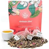 The Tea Spot Organic Meditative Mind Herbal Tea | 15 tea bags | Blend of White Tea, Jasmine and Rose | Calming &amp; Welness Caffeine Free Elixir