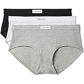 Calvin Klein womens Comfort Logo Cotton Stretch Modern Brief Panties, 3 Pack