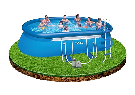 Intex 28194 Piscina Ovale Pompa Filtro Scala Telo Base