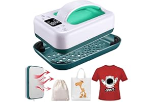 SIHANM Heat Press Machine for T Shirts - 7" x 5" Portable Mini Heat Press Fast Even Heat for HTV Vinyl Hats Bags Easy Press Machine for Heat Transfer Projects with Insulated Base Auto Shut Off (Green)