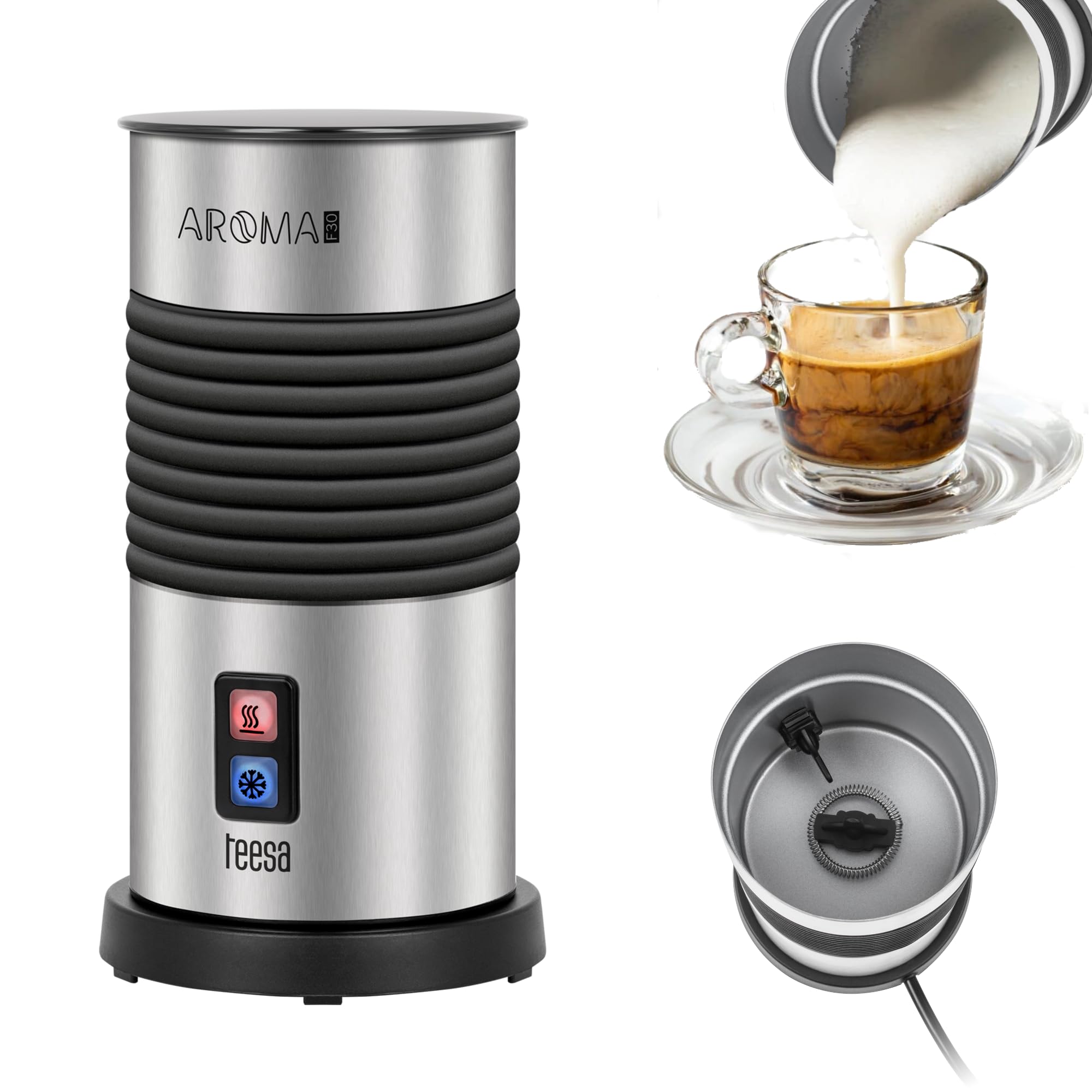 Teesa TSA4003 Automatic Milk Frother Aroma F30, Non-Stick Coating Heating and Frothing for Coffee Latte Capuccino
