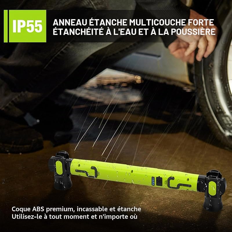 Lampe de Travail 3000LM, 6000mAh Baladeuse LED Rechargeable