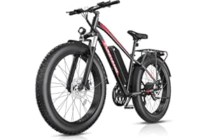 Funhang Electric Bike for Adults, Peak 1000W Ebike, 25MPH 60Miles Electric Mountain Bike, 26" Fat Tire Electric Bicycle with 