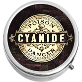 NewCharms Vintage Label Poison Cyanide Danger Medicine Pill Box - 3 Compartments