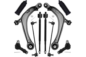 AUQDD 10Pc Front End Suspension Kit Fit For 2011-2017 Ho-nda Odyssey, 2 Lower Control Arm w/Ball Joint 2 Sway Bar Link 4 Outer & Inner Tie Rod End 2 Boots (# K622002 K622210 K750304 ES800333 EV800909)