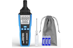 INSTRODOTS Temperature Humidity Meter, High Precision Digital Hygrometer with Ambient, Dew Point, Wet Bulb Temperature for Indoor Outdoor, Thermometer with Min/Max, Data Hold, LCD Backlight, TH11