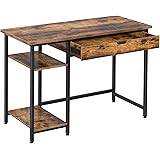 Rolanstar Computer Desk with Shelves and Drawer, 47" Home Office Writing Desk, Laptop Study Table Workstation, Retro Industri