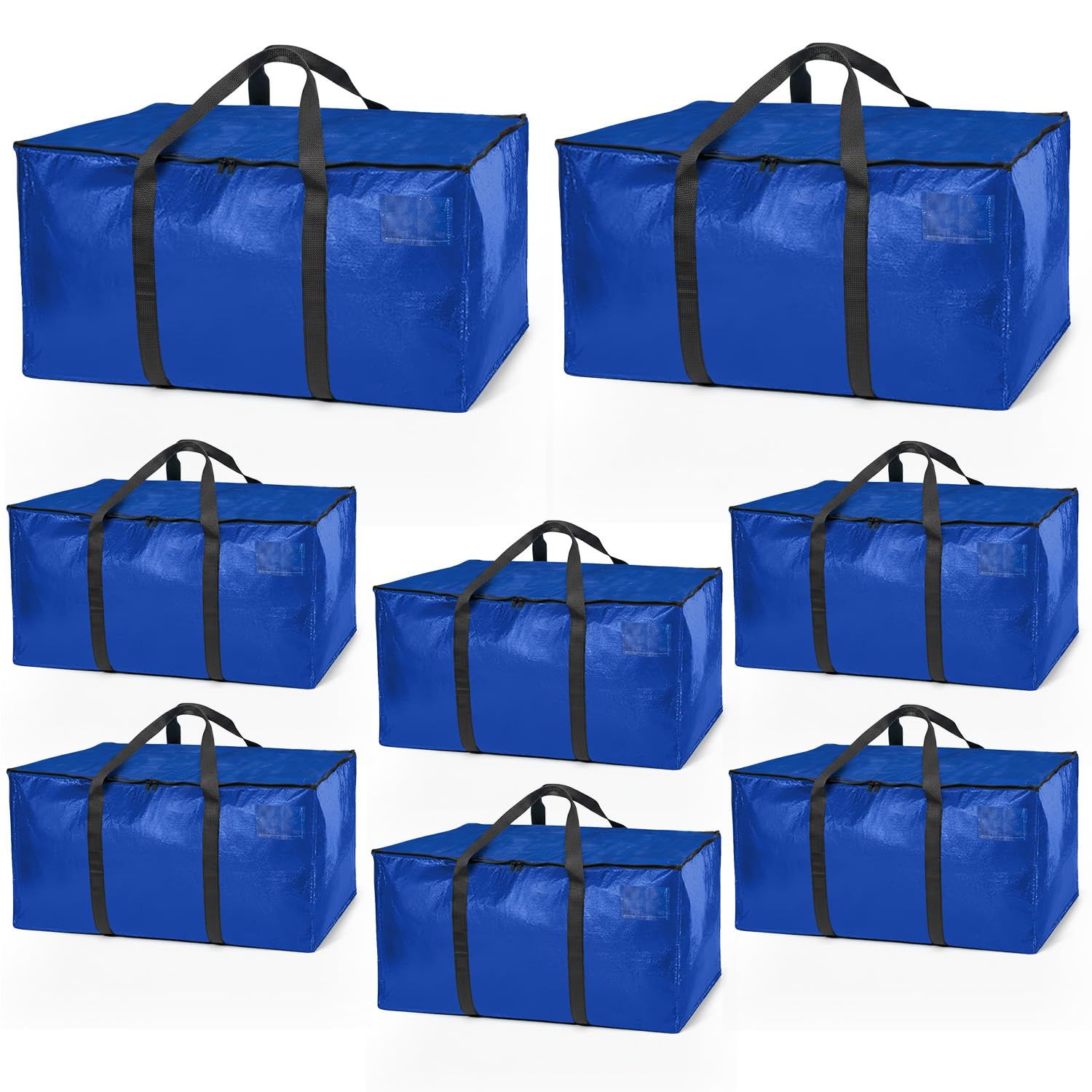 ClearSpace Heavy Duty Moving Bags or Storage Bag – Large Moving Boxes with Backpack Straps, Zippers & Handles – Perfect for Moving, College Dorm, Traveling, Camping, Christmas Decorations, 8 Pack Image