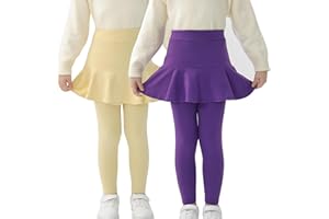 StyleSavvy Trendy Girls' Leggings with Skirt - 2 Pack of Cotton Ruffle Skirt Pants for Kids for 3-8 Years
