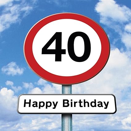 Twizler Biglietto Di Auguri Per 40esimo Compleanno Roadsign Eta 40 Anni Lingua Inglese Amazon It Casa E Cucina