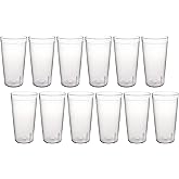 New Star Foodservice Restaurant-Grade Polycarbonate Beverage Tumblers, 20 oz, Clear, Set of 12