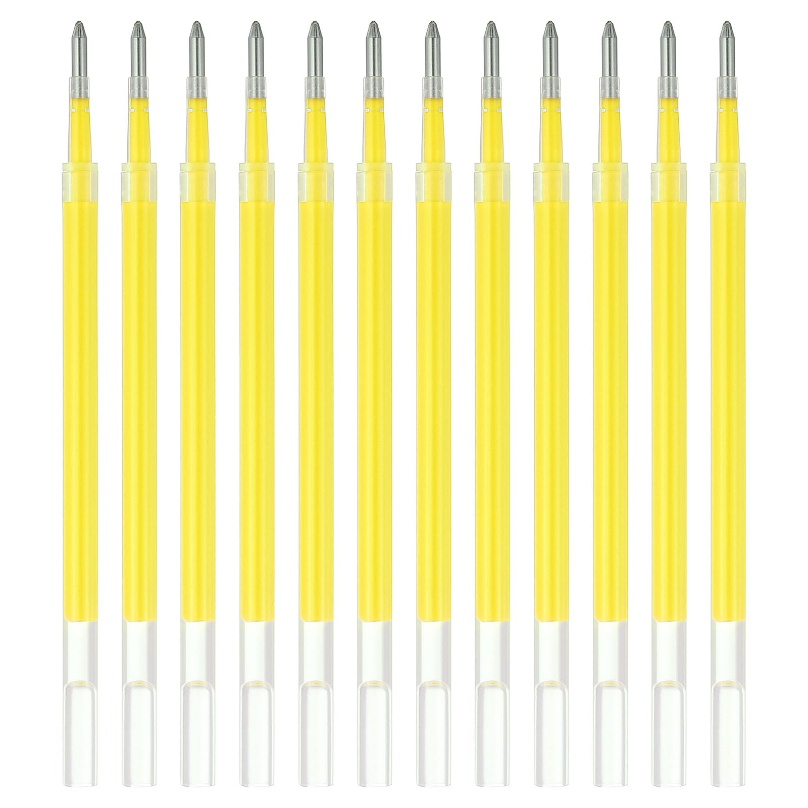 PATIKIL Gel Pen Refills, 12 Pcs 0.8mm Medium Point Neon Coloring Gel Ink Pen Replace Refills for Retractable Click Pens Writing Drawing Doodling Office Study Classroom Supplies, Yellow