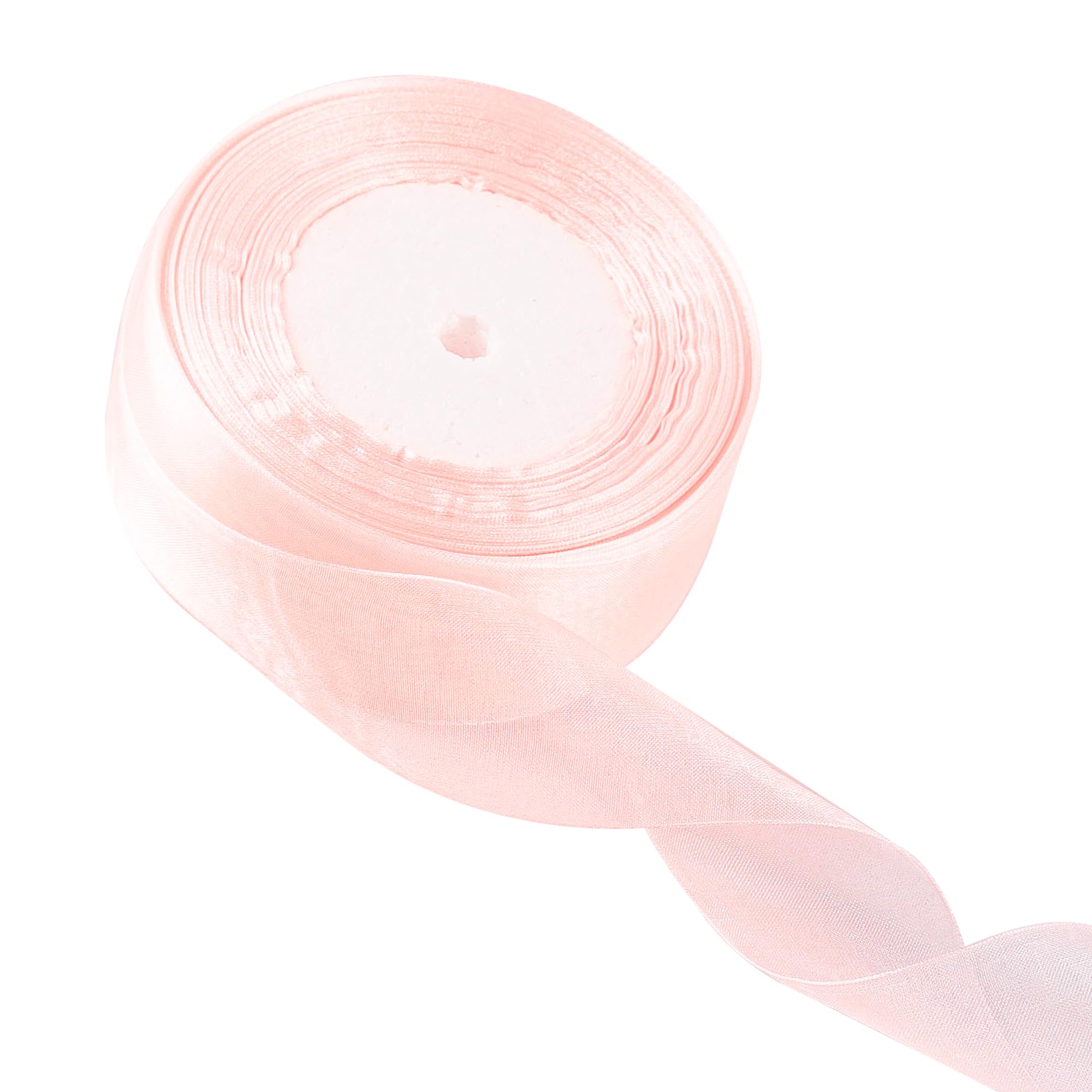 40mm Champagne Organza Ribbon for Gift Wrapping 45M - Thick Chiffon Ribbon for Hair Bow, Christmas, Cake, Wedding, DIY Crafts, Car Decoration