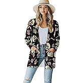 Jndtueit Gothic Skull Women Cardigan Sweaters Casual Open Front Cardigans Soft Draped Long Sleeve Jackets Dusters V-Neck Tops