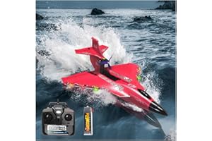 Rumdout RC Plane for Water Land & Air, Amphibious Tri-Phibian Aircraft, 6CH brushless Powered RC Airplane That can Fly Against The Wind, 2.4GHz RTF Airplane (red)