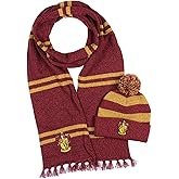 Harry Potter Hogwarts Houses Knit Scarf & Pom Beanie Set