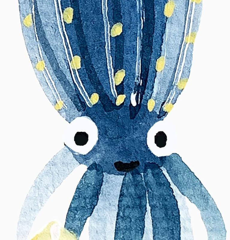 Amazon Com Squid Octopus Art Print Colorful Fish Ocean Sea Life Inspiration Watercolor Wall Art Cute Serene Underwater Landscape Wall Decor Marine Tropical Theme Child S Room Home Decor 8 X 10 Inch Handmade