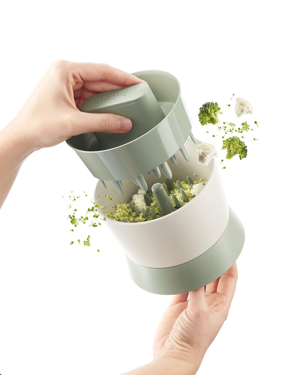Lekue 0201811V17U008 Veggie Cauliflower Ricer, 7 oz, Green