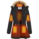 joohoo Graphene Heated Jacket Parka for Women with Rechargeable Battery Pack Included
