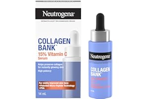 Neutrogena Collagen Bank Vitamin C Face Serum, Potent Vitamin C Serum Helps Preserve Collagen for Glowing, Plumper Looking Sk